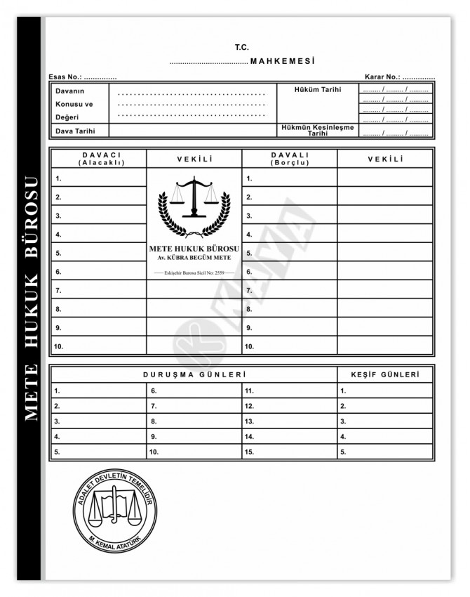 Mete Hukuk Bürosu - Dava Dosyası Mete Hukuk Bürosu - Dava Dosyası